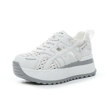 The Mystery Of Glamour Breathable Height Increase Low Top Chunky Sneakers Women's
