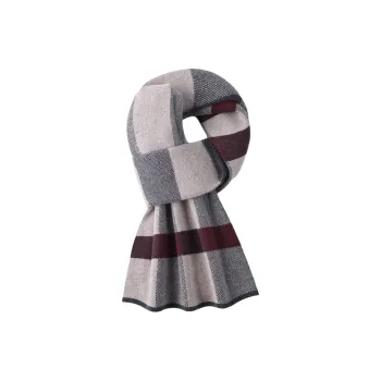LIBO Cotton Knit Scarves Men's Black