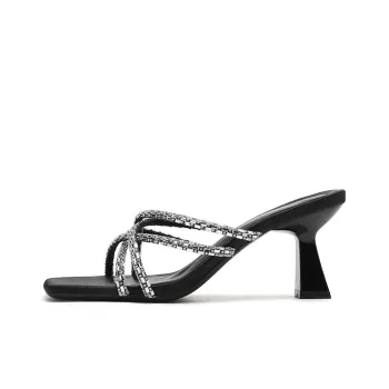 Lan Miao Rubber Sole Odor Resistant Slide Slippers Women's Black