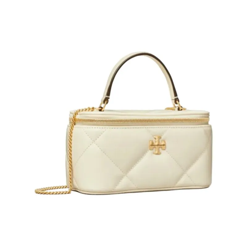 TORY BURCH Kira Diamond Quilt Vanity Case Warm White-1