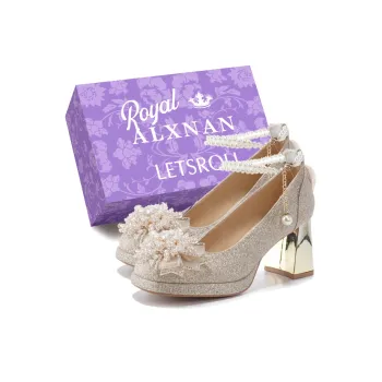 Alxnan Chunky Heel High Heels Women's Champagne