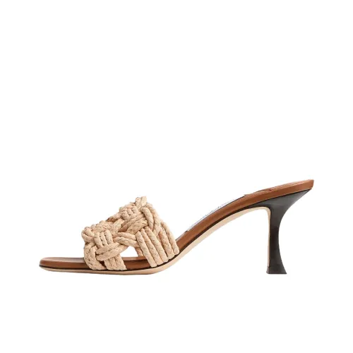 Jimmy Choo Slide Slippers 7cm Women's Tan