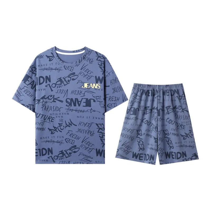 Mulong Family Pajama Set Men's Navy Blue-0