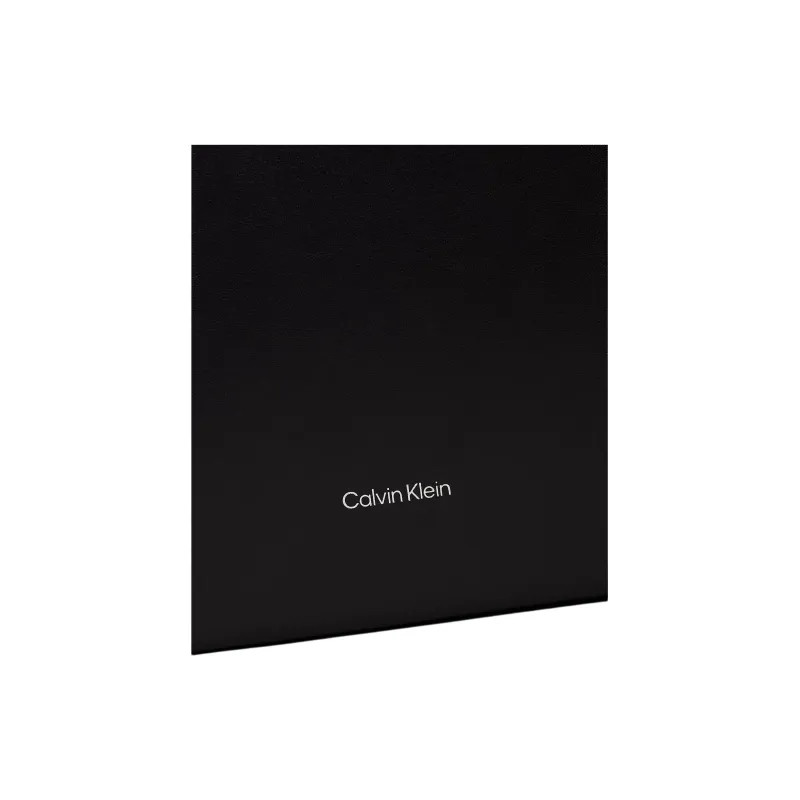 CALVIN KLEIN Leather Tote Bag, Shopping Bag, Shoulder Bag, Handbag Small Size Women's Black-3
