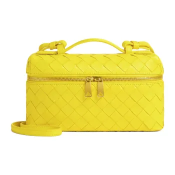 Bottega Veneta Intrecciato Calfskin One Shoulder Handbag Women's Sulfur Color
