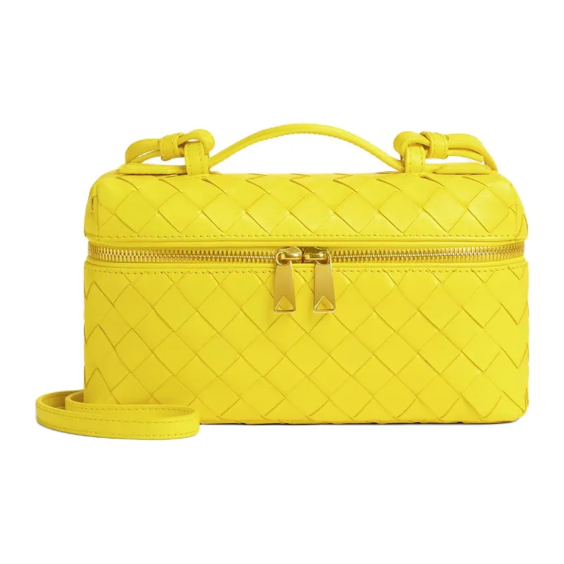 Bottega Veneta Intrecciato Calfskin One Shoulder Handbag Women's Sulfur Color-0