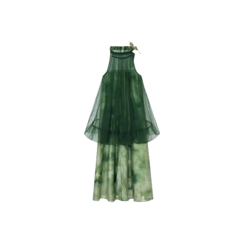 YGPRW Sleeveless Dresses Women's Green-1