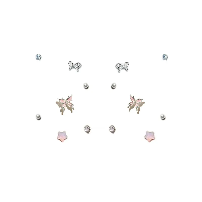 SHEEHHYY Alloy Stud Earrings Women's-3