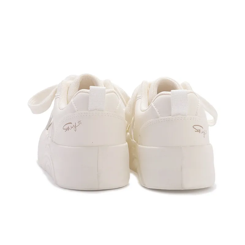 Shen Linsen Anti Slip Wear Resistant Low Top Skateboard Shoes Women's Beige-4