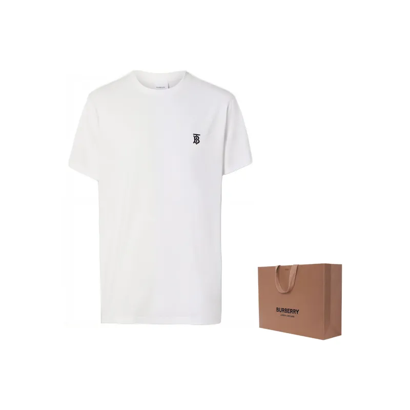 Burberry Monogram Motif Embroidered T shirt-5