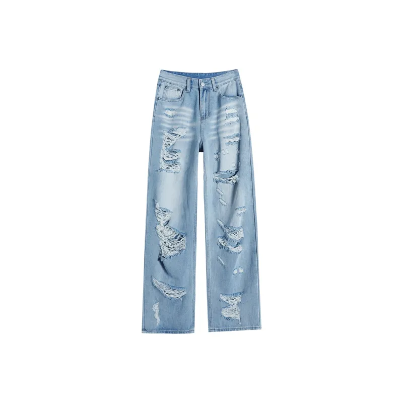 Garbege Jeans Women's Light Blue Pants-0