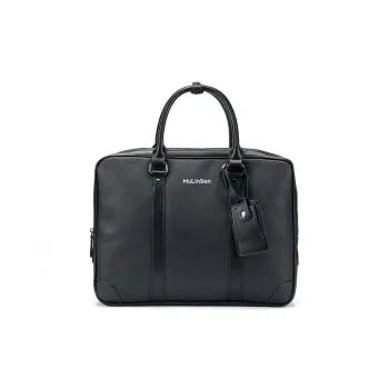 Mulinsen PU Laptop Bag, Crossbody Handbag Unisex Black