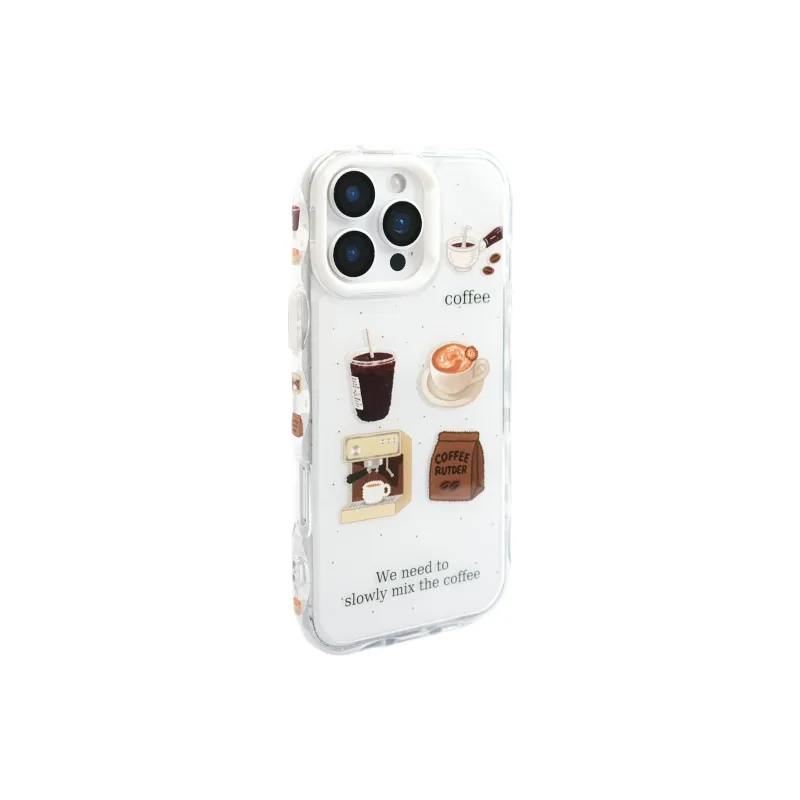 Wei Xin Acrylic Material Ink Splatter Coffee Latte Phone Cases Compatible With IPhone 16/15 Pro Max/Apple 13/14 Pro/Max-1