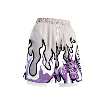 IXXAT Sports Shorts Unisex White Purple Lighter Demon