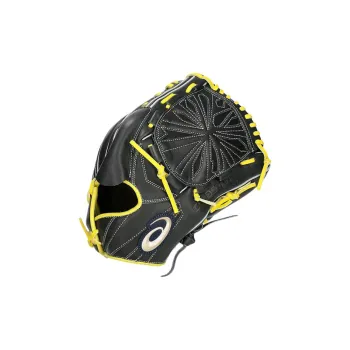 Asics Baseball Gloves Pitcher Glove Leather Unisex Black