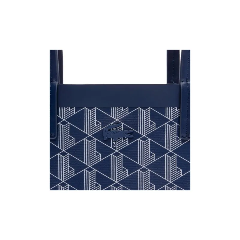 LACOSTE Cotton Tote Bag, Shopping Bag, Handbag Trumpets Women's Marine Blue-3