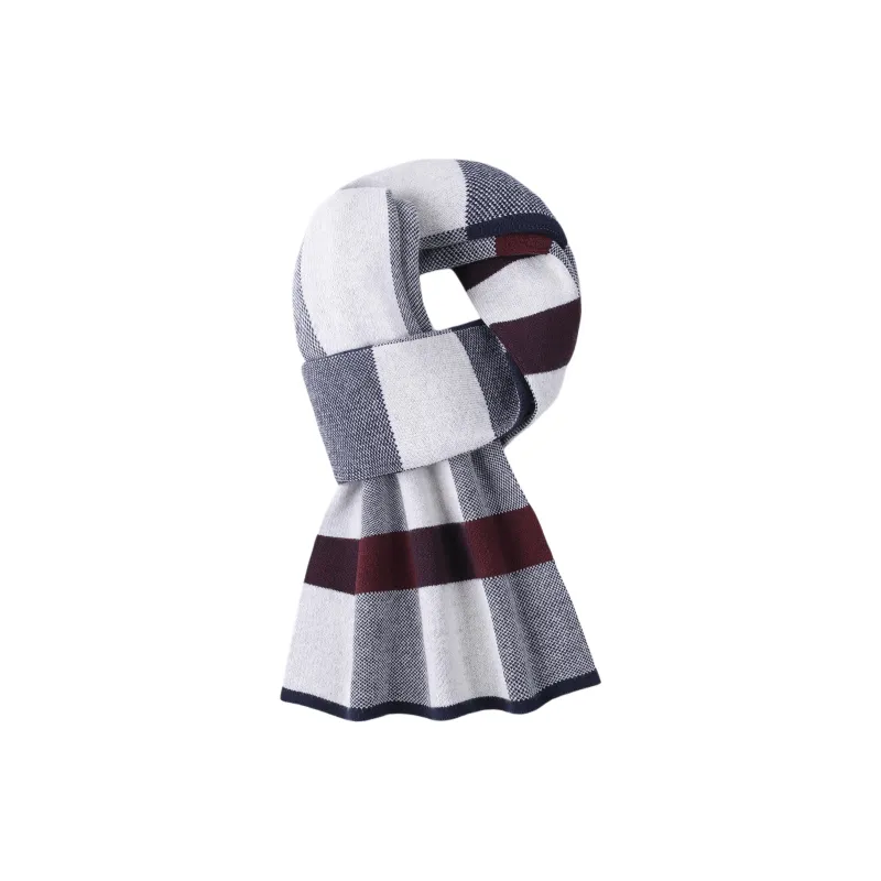 LIBO Cotton Knit Scarves Men's Black-1