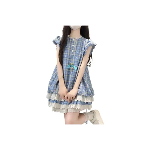 Flowers In Water Short Sleeved Dress Women's