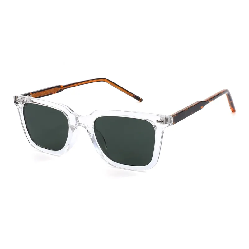 JEKA TR/Memory Plastic Metal Square Sunglasses Unisex-5