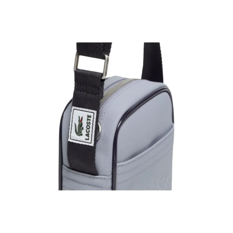 LACOSTE PVC Shoulder Bag Unisex Dark Gray-5