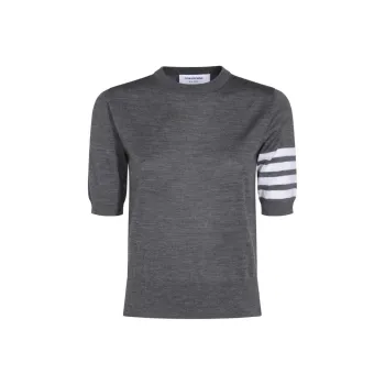 THOM BROWNE 4 Bar Stripes Fine knit T shirt