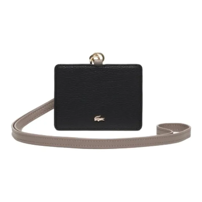 LACOSTE Cow Leather Card Holder Unisex Black-0