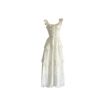 Manekniv Slip Dresses Women's White Polka Dot