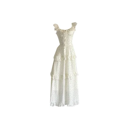 Manekniv Slip Dresses Women's White Polka Dot