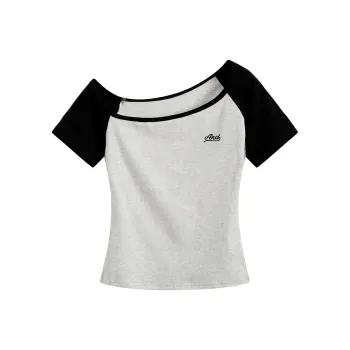FASTFISH T Shirts Women's White Heather Gray
