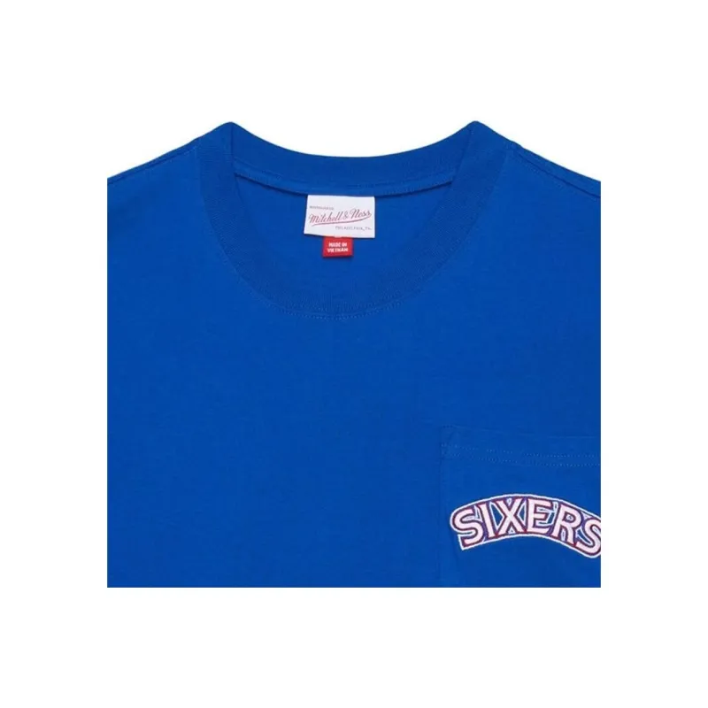 Mitchell & Ness x NBA Philadelphia 76ers T Shirt Unisex Blue-2