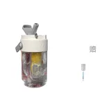 Flower Tea Plastic Cup-White (Includes Cup Cleaning Brush)