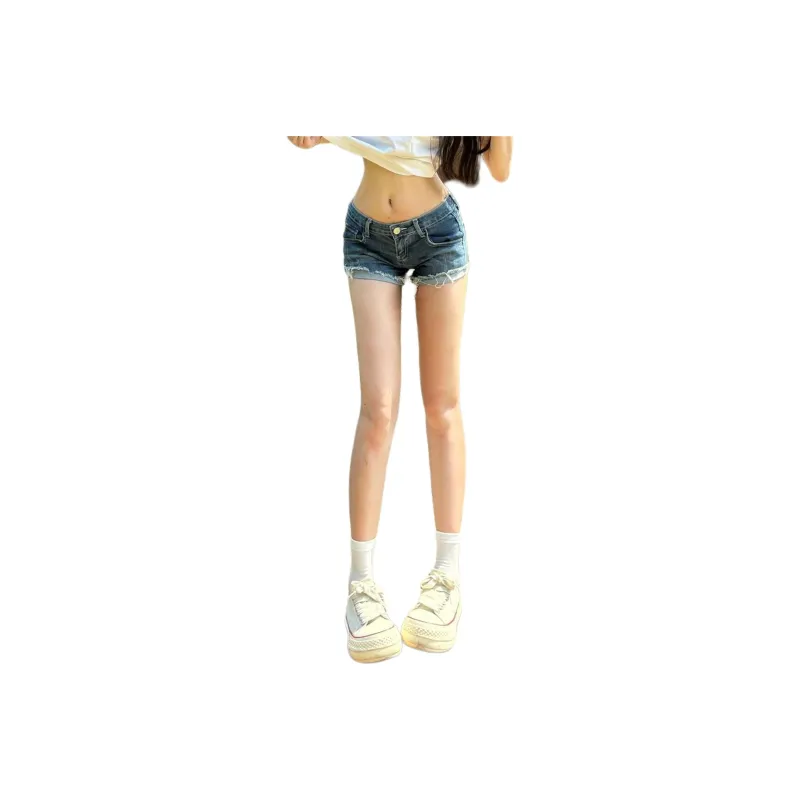 Menglaini Denim Shorts Women's Millennial Blue-0