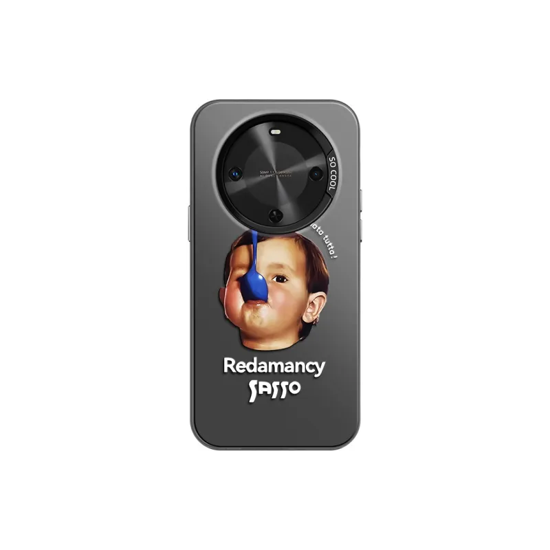 YAOCAI Acrylic Material Biting Spoon Little Boy Phone Cases Compatibility With MVMOM 30/20 Trendy And Cool-3