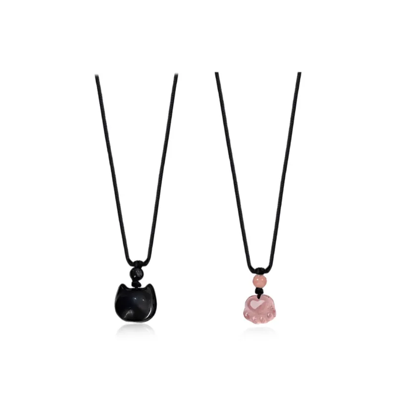 SHEEHHYY Obsidian Necklaces Unisex-8