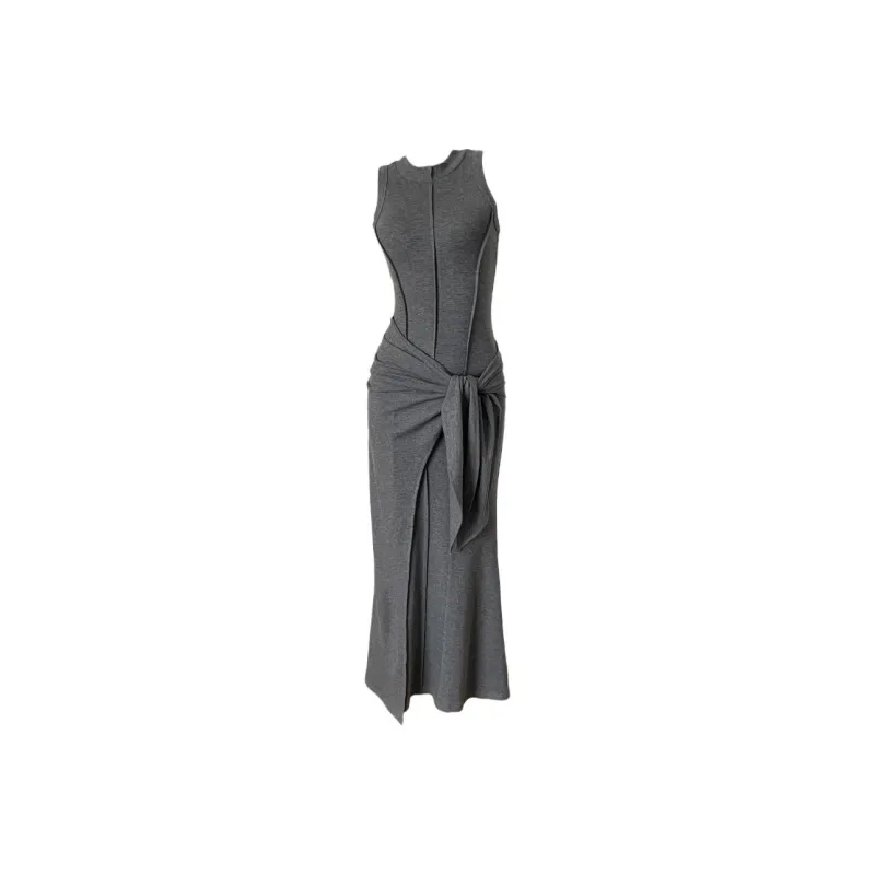 DOKZB Sleeveless Dresses Women's Dark Gray-0