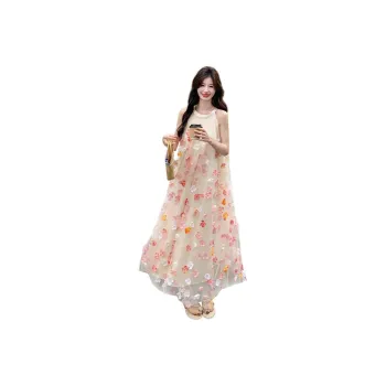 Flowers In Water Sleeveless Dress Women's