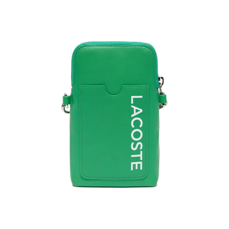 LACOSTE Synthetic Leather Cell Phone Pouch Women's Green-2