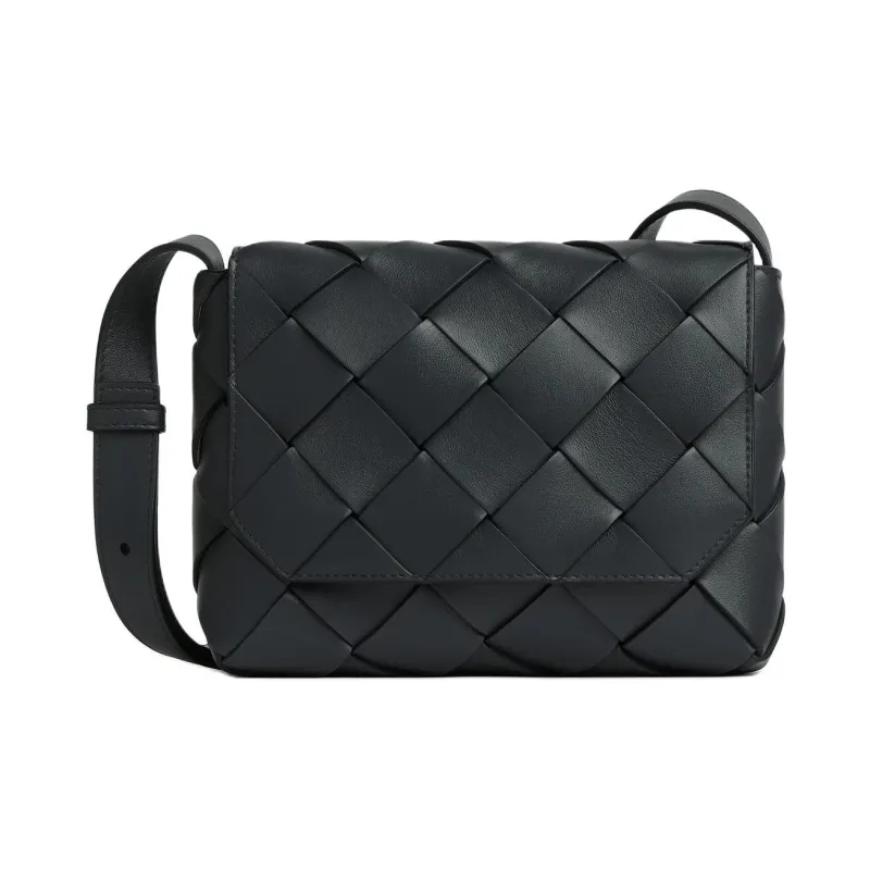 Bottega Veneta Diago Calfskin Shoulder Bag, Crossbody Bag Trumpets Men's Black-0