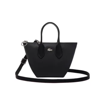 LACOSTE PVC Tote Bag, Shopping Bag, Crossbody Bag, Handbag Mini Women's Black