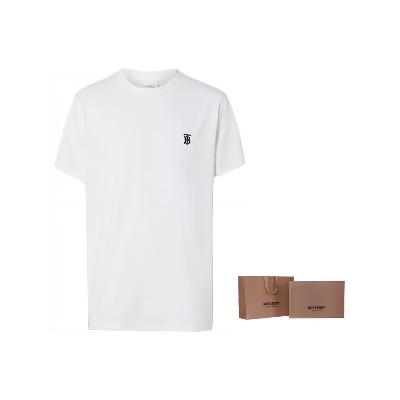 Burberry Monogram Motif Embroidered T shirt-7