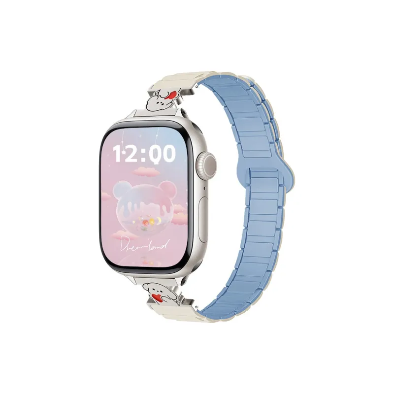 MILANQIAN M&Q Apple Compatibility Watch Band 38 46mm Silicone Material-4