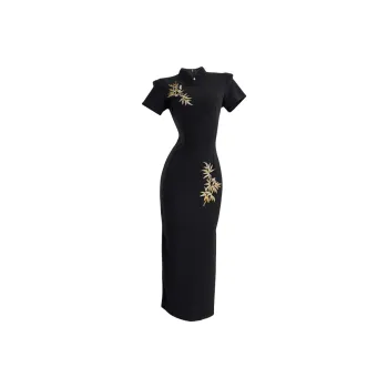 PAVEA Sleeveless Dress Women's Black+Hair Tie Comes With