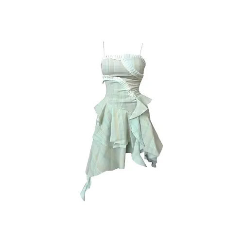 Mu Xiao Xin Slip Dresses Women's Light Green