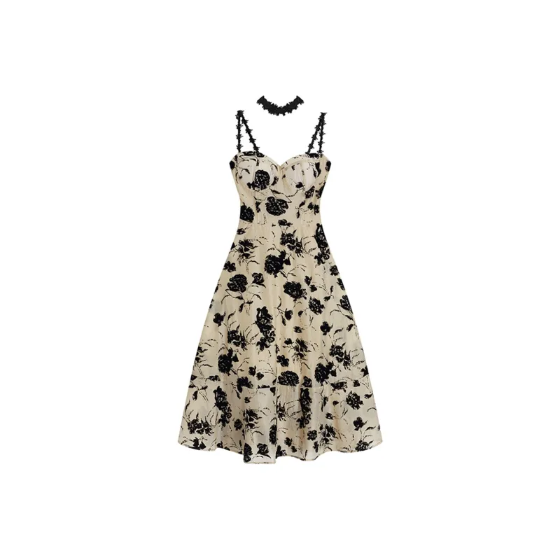 Si Bei'er Slip Dresses Women's Apricot-0