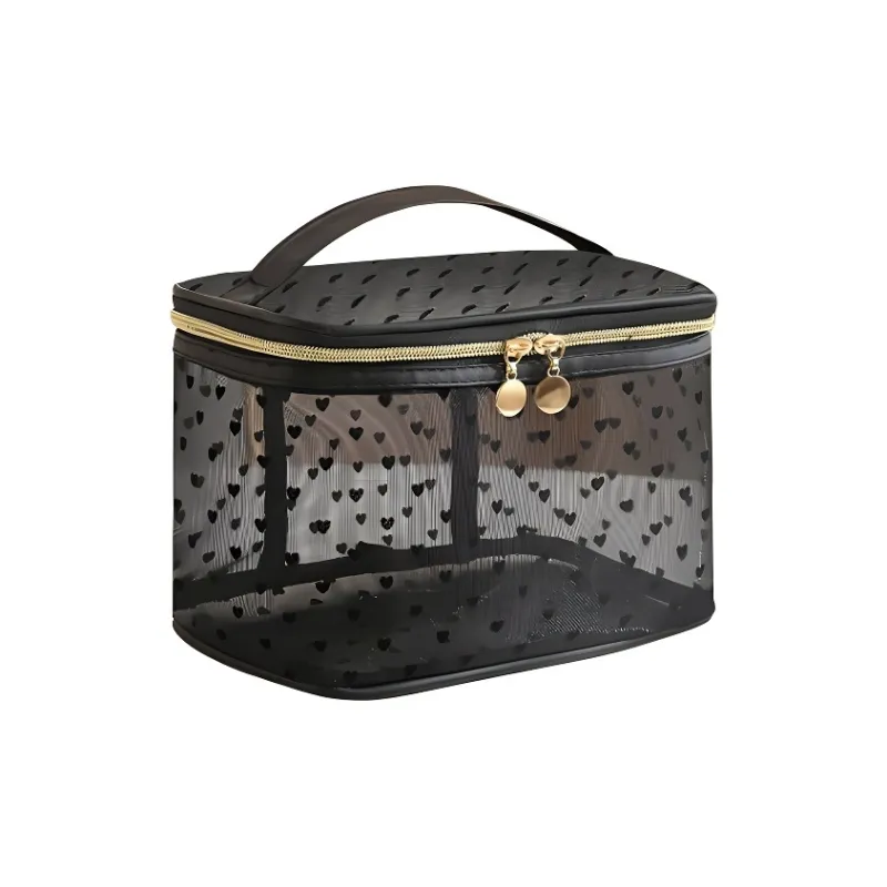 Future Maple Flock Heart Gauze Business Travel Storage Bag Makeup Bags Multifunctional Usage Modern Minimalist Style-7