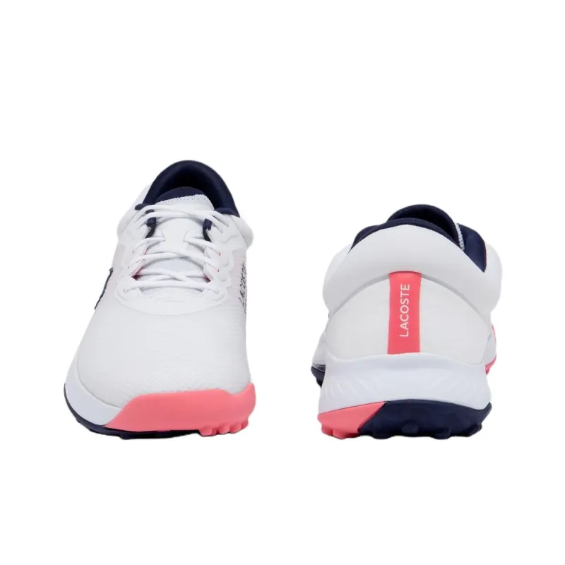 LACOSTE Anti Slip Wear Resistant Low Top Golf Shoes Women's White Red-3