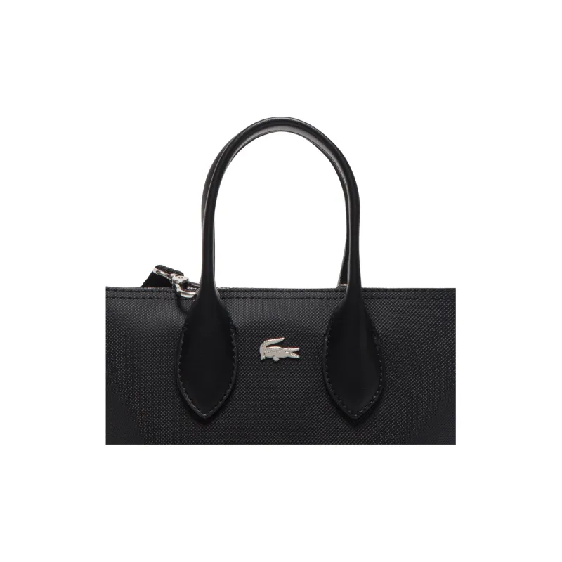 LACOSTE PVC Tote Bag, Shopping Bag, Crossbody Bag, Handbag Mini Women's Black-4