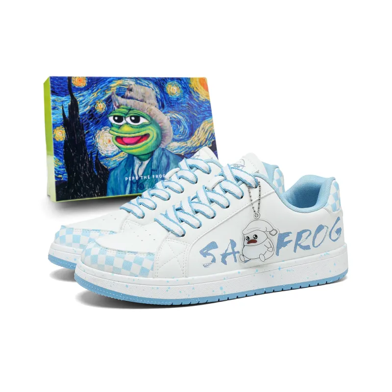 Pepe The Frog Low Top Skateboard Shoes Men's-14