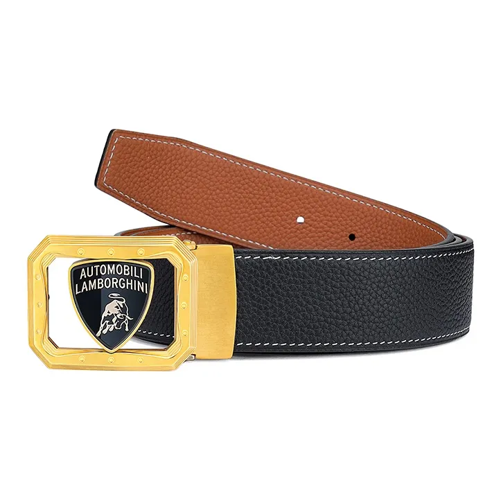 Automobili Lamborghini Cow Leather Belt/Belt Men's 3.7cm-4
