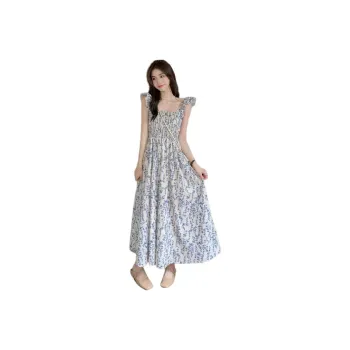 Flowers In Water Short Sleeved Dress Women's